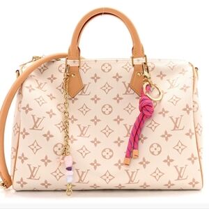 Louis Vuitton Pink and Tan Monogram Satchel